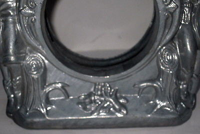 Western Cowboy Cowgirl Art Deco Mantle Clock Case in Aluminum  Heavy