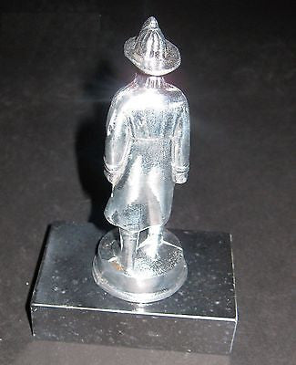 FIREMAN FIREFIGHTER Figure on Marble, Aluminum with a Marble Base, 5-3/4" Tall
