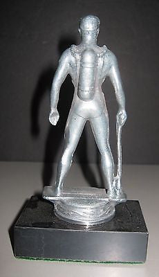 Scuba Diver classic figure vintage aluminum marble base skin dive spear gun USA