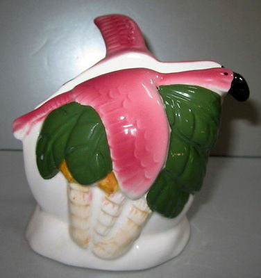 Flamingo Napkin or Letter Holder Figurine - 4-3/4" taLL, 1980's ceramIC