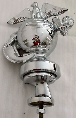 USMC Marine Corps insignia autocar hood ornament mascot triple chrome topper USA