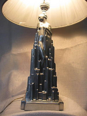 Frankart spirit of modernism art deco lamp base not painted and all metal USA
