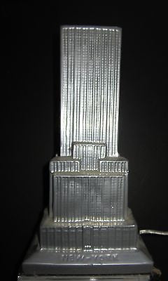 EMPIRE STATE BUILDING Lamp NYC ~ Huge! 19" Tall Art Deco Polished  Aluminum USA