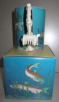 Catfish Fish Coffee Mug Cup Ceramic  c1992 very large 13 ounces