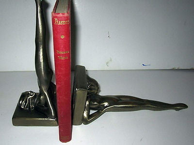 Frankart Standing Nymphs Bookends,Art Deco  in Brass metal  9-1/4" Tall a paIR