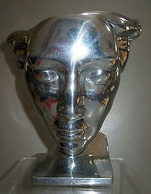 Frankart Art Deco Nymph Face Table Lamp Base USA  in a Unfinished Aluminum metAL
