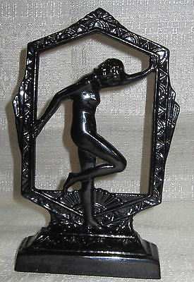 Frankart style flapper nymph art deco in black lamp base body USA