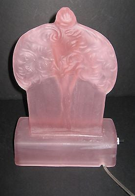 Frankart Sally Rand Nude Feather Nymph Frosted PINK Glass Art Deco laMP