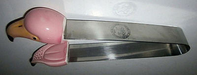 Flamingo Ice or Orderve or Cheese  Tongs  Old JAPAN l-7-1/2" taLL