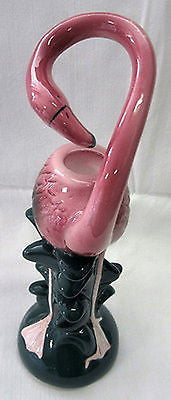 Flamingo huge standing candlestick ceramic 9" tall single stick
