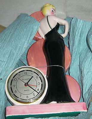 Marilyn Monroe Mae West Bette Grable Ceramic table Clock Quartz Alarm Japanese