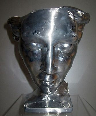 Frankart Art Deco Nymph Face Table Lamp Base USA  in a Unfinished Aluminum metAL