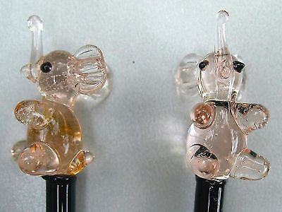 (4 PCs) Elephant Lead Crystal Glass Cocktail Sticks Stix Drink StirreRS