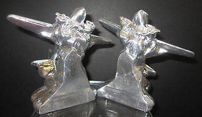 DC-3 - Airplane Bookends Art Deco in Unfinished Aluminum Made in USA a pair