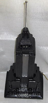 EMPIRE STATE BUILDING LAMP NYC  Huge! 19" Tall! Art Deco Black Enamel Scarce
