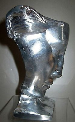 Frankart Art Deco Nymph Face Table Lamp Base USA  in a Unfinished Aluminum metAL