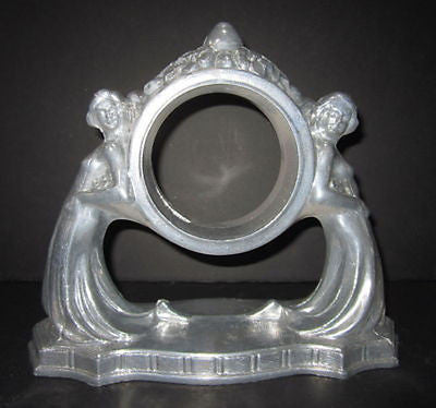 Nymphs Two on an Art Deco Mantle -Clock Case in Aluminum HeaVY