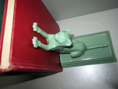 Frankart Style Cats Up + Down -Bookends Art Deco Moderne Greenie a pair USA
