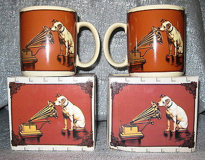 Nipper Victor Edison Dog and Phonograph Stoneware Ceramic Coffee Mug Cup NOS