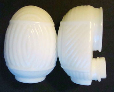 Glass classic bird cage feeders white milk glass a pair2 pieces