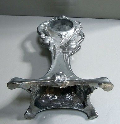 A Beautiful Roses Art Nouveau Clock Case in Aluminum - 10-1/2" Tall , art deCO