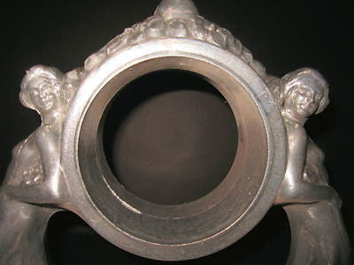 Nymphs Two on an Art Deco Mantle -Clock Case in Aluminum HeaVY