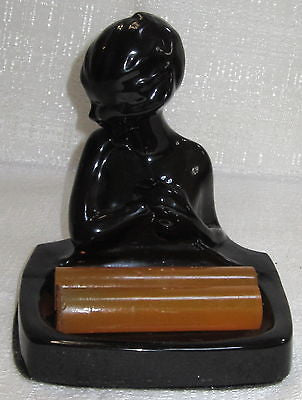 Frankart Art Deco Nymph Card, Desk Tray, Ashtray, soapdish in BLACK all metal