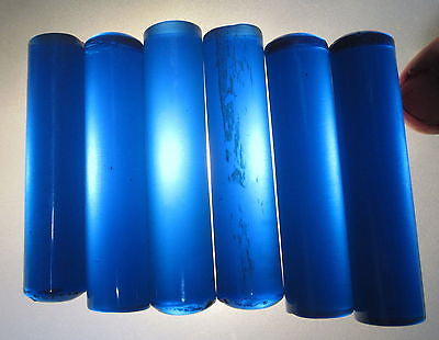Bakelite Katalin rods prystal clear blue 3/4" Dia by 8-1/2" long 80 grams USA