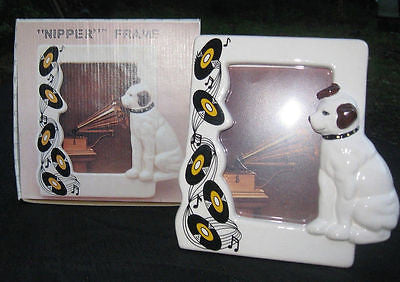 Nipper Victor Edison Dog and Phonograph Ceramic Photo Frame NOS Old Stock