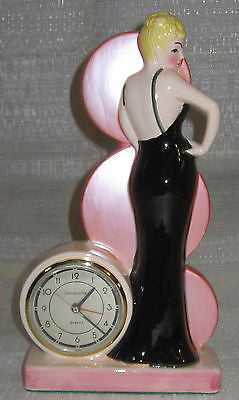 Marilyn Monroe Mae West Bette Grable Ceramic table Clock Quartz Alarm Japanese