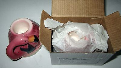 Flamingo sitting candlesticks c1987 2" x 3" ceramic  a pair 2 Pcs