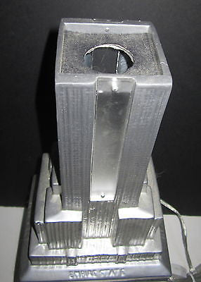 EMPIRE STATE BUILDING Lamp NYC ~ Huge! 19" Tall Art Deco Polished  Aluminum USA