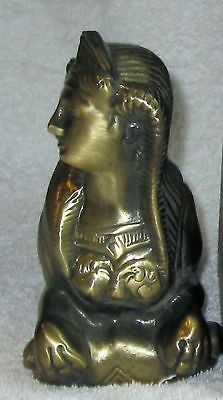 Uniquie large Egyptian sphinx statue brass metal USA