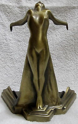 Frankart Butterfly Nymph in  Brass Art Deco Table Lamp Base with glass Templates