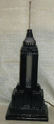 EMPIRE STATE BUILDING LAMP NYC  Huge! 19" Tall! Art Deco Black Enamel Scarce