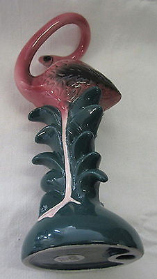 Flamingo huge standing candlestick ceramic 9" tall single stick