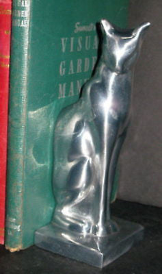 Frankart Sitting Cat Bookends Art Deco a Moderne Polished Aluminum a pair USA