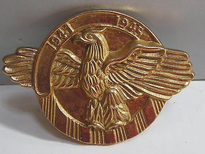 WWII All Mililtary 1941 - 1945 with Bald Eagle Solid Brass Plaque Grave Marker