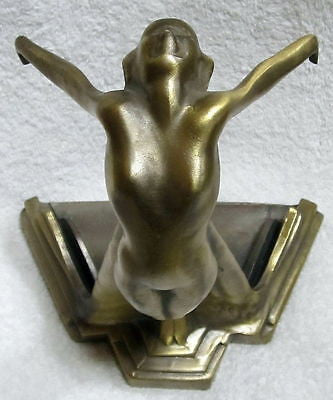 Frankart Butterfly Nymph in  Brass Art Deco Table Lamp Base with glass Templates