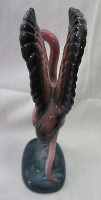 Flamingo with his wings in the aira tall figurine ceramic c1983 7-1/2" tall