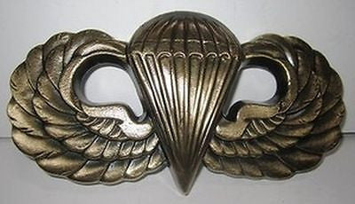 WWII U.S. Army Airborne Paratrooper parachute wings plaque USMC  9"  brass USA