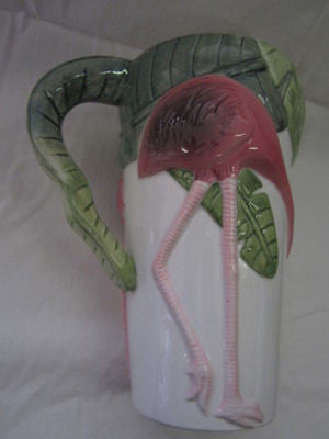 Flamingo Large Drink Pitcher  Ceramic - 8-1/2 " tall