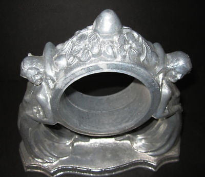 Nymphs Two on an Art Deco Mantle -Clock Case in Aluminum HeaVY