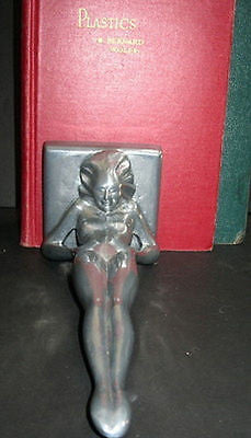 Frankart Standing Nymphs Bookends Art Deco Polished Aluminum 9" Tall a pair USA