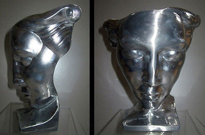 Frankart Art Deco Nymph Face Table Lamp Base USA  in a Unfinished Aluminum metAL