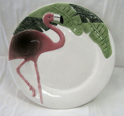 Flamingo Lunch or Decoration Plate  Ceramic 8"  c1997- 17 years old