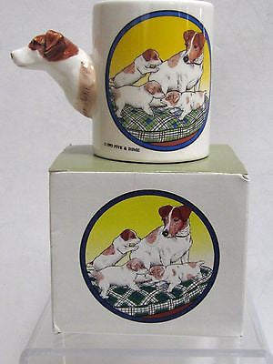 Jack Russell Terrier Dog Coffee Mug Cup Ceramic  c1993 very large 13 ouncES