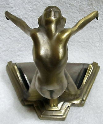 Frankart Butterfly Nymph in  Brass Art Deco Table Lamp Base with glass Templates