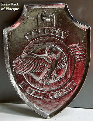 WWII American veteran's plaque - 9" tall solid aluminum