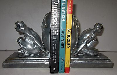 Frankart Style Atlas Male Bookends Art Deco Heavy Polished Aluminum GAY IntereST